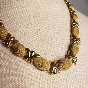 Gold Plated Vintage Necklace & Earring Set